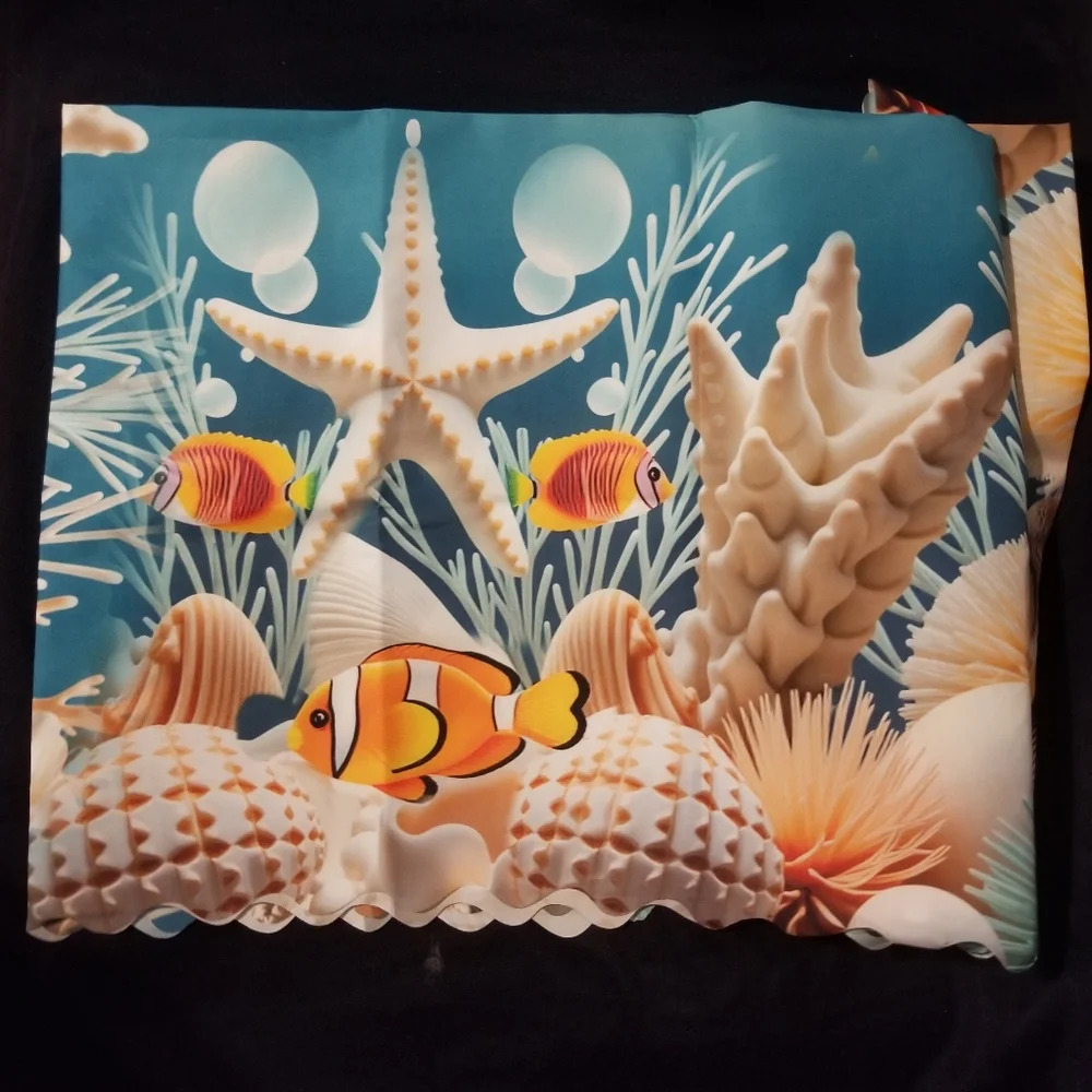 3 nature themed tablecloths, ocean or hummingbirds